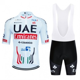 Fietskleding (Fietsshirt + Korte Koersbroek) 2024 UAE TEAM EMIRATES - Wit